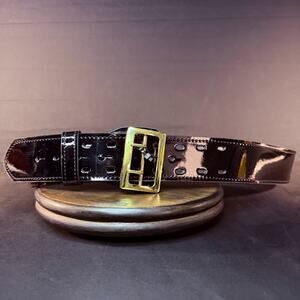 Galls 1348 G-Flex Duty Belt Size 56" Sam Browne Hi-Gloss Black Leather GA1348C-3
